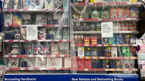 Getty Images Books covered in cellophane in Penarth's Tesco