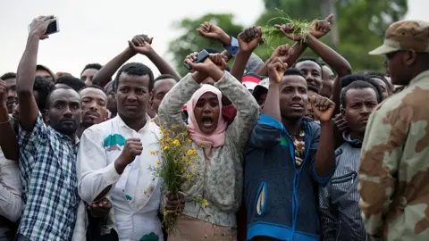 AFP Anti-government protesters in Oromia, Ethiopia - 2016