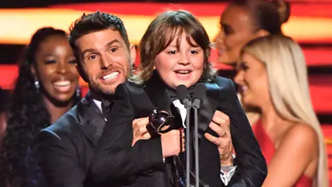 Shutterstock Jude Riordan and Joel Dommett at the National Television Awards in London on 9 Sep 2021