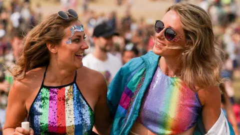 PA Media Festival goers at Latitude festival in Henham Park, Southwold, Suffolk