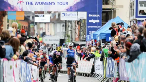 Alex Whitehead/SWpix.com Clara Copponi wins the first stage of the Women's Tour 2022, between Essex and Suffolk