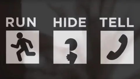 PA Run, hide, tell sign