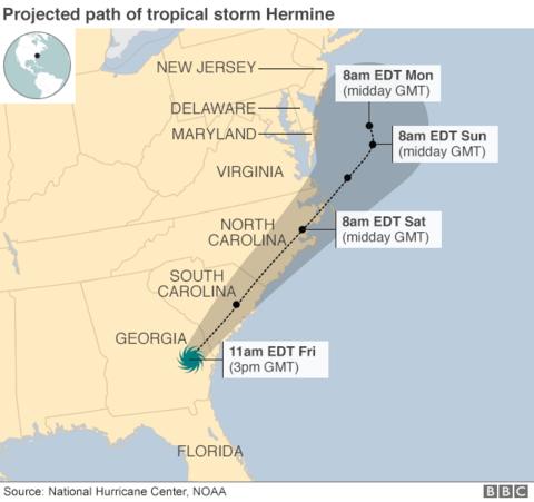 Florida coast battered by Hurricane Hermine - BBC News