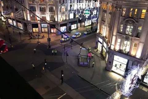 PA Aerial view of Oxford Circus