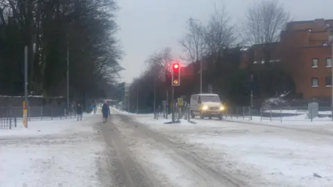 The usually-congested A48 in Cardiff on Friday morning