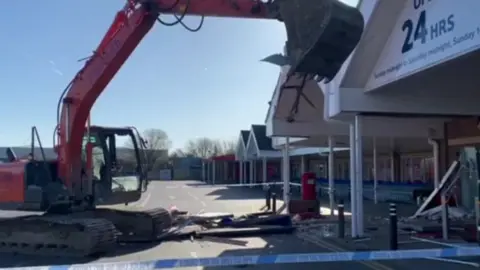 BBC Digger rammed into Tesco