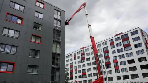 Getty Images Salford tower blocks and a crane