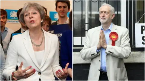 EPA/PA Theresa May and Jeremy Corbyn