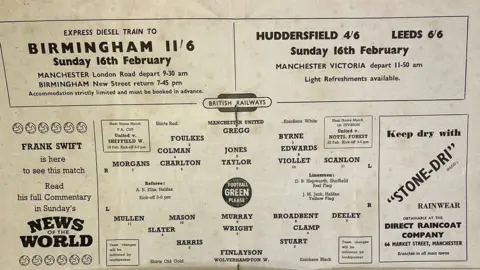 Hanson Ross Team sheet for the cancelled Manchester United v Wolverhampton Wolves game