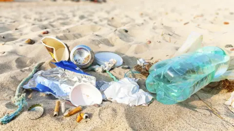 Getty Images Beach litter