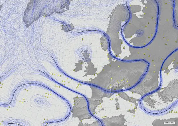 Philip Brohan, UK Met Office (Compo et al, 2011). 1500 GMT on 19 February 1895
