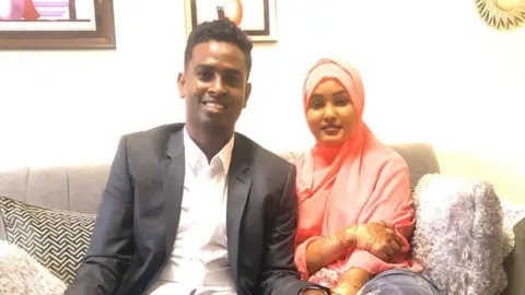 Afkab Hussein Afkab and his wife