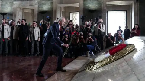 EDAT SUNA/EPA-EFE/REX/Shutterstock Turkish presidential candidate Kilicdaroglu visits Anitkabir during campaign event in Ankara, Turkey - 13 May 2023