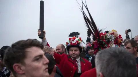 Getty Images The Haxey Hood in 2017