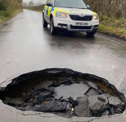 North Dorset Police North End, Motcombe sinkhole