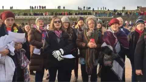 Beccy Owen Whitley Bay New Year dip