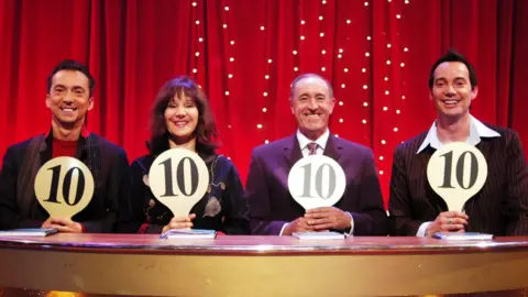 Tonioli (left) on series one in 2004 with fellow judges Arlene Phillips, Len Goodman and Craig Revel Horwood