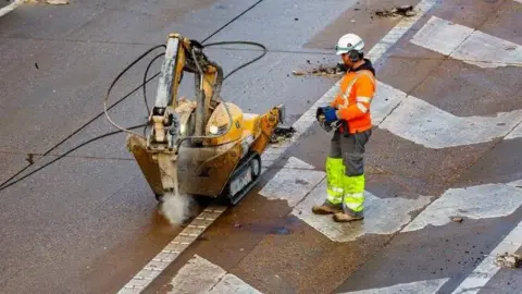 National Highways Worker on the A12