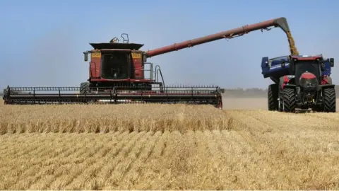 Getty Images Barley being harvested in Australia.