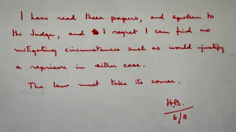 BBC The Home Secretary's memo