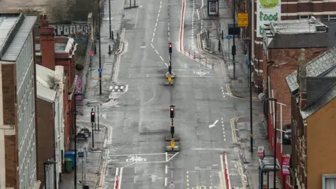 PA Media Bradford Street in Birmingham city centre seen deserted on Wednesday