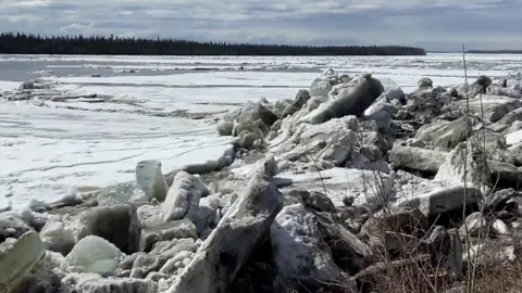 Ice in river