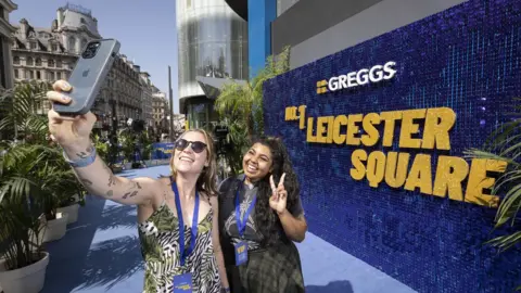 PA Media Selfie outside Greggs