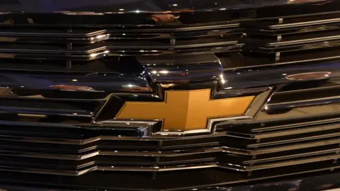 Getty Images A 2015 Silverado truck logo