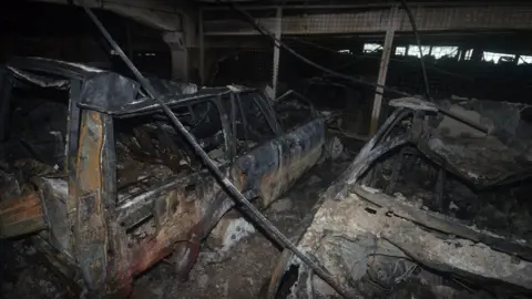 Merseyside Fire and Rescue Service Vehicles destroyed by the fire