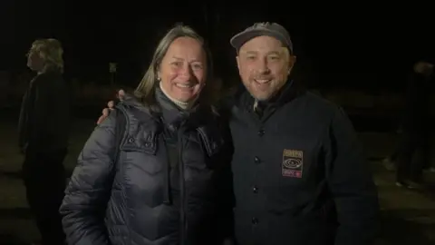 BBC/Daniel Sexton Dawn and George after the game