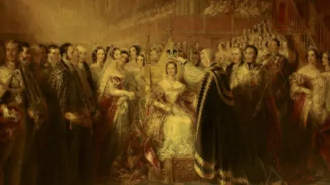 Bradford museums Before its restoration, the painting was yellowed by decades of grime and dirt