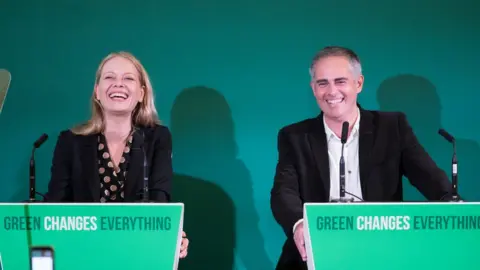 Getty Images Green party co-leaders Sian Berry and Jonathan Berry in Bristol on October 5, 2018