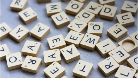 BBC Scrabble letters in a jumble.