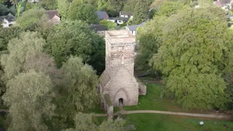 Shenstone tower from the air