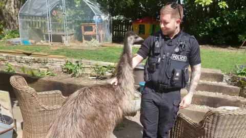 Suffolk Police Emu and police officer