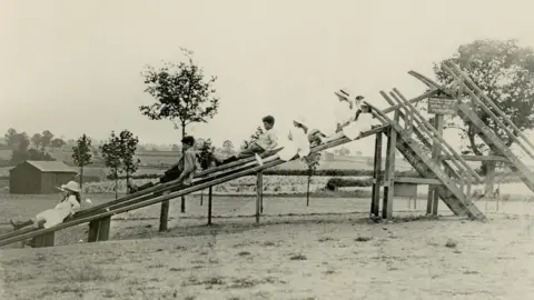 Wicksteed Park Wicksteed Park's first wooden slide.