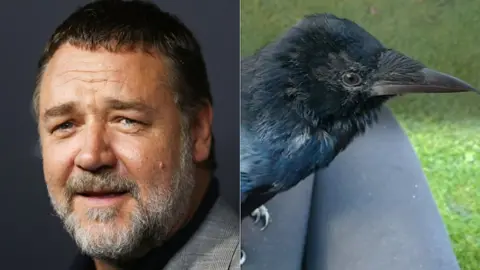 PA/BBC Russell Crowe and Russell Crow