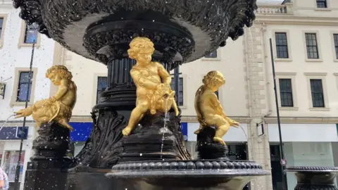 The Dumfries town centre fountain