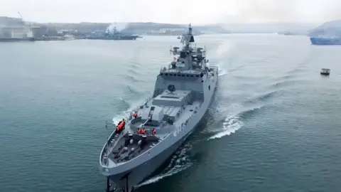 Russian Defence Ministry The Admiral Essen frigate leaves Sevastopol to take part in exercises on 25 January