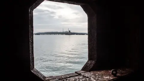 Steve Liddiard Looking out to sea from inside the fort