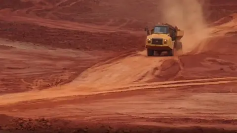 Truck in Mozambique ruby mine