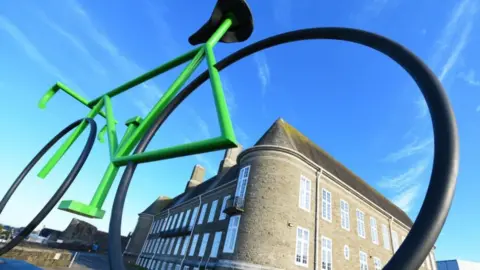 Carmarthenshire council Giant green bike