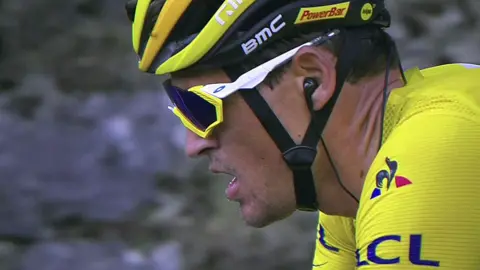 A cyclist competing in the Tour de France