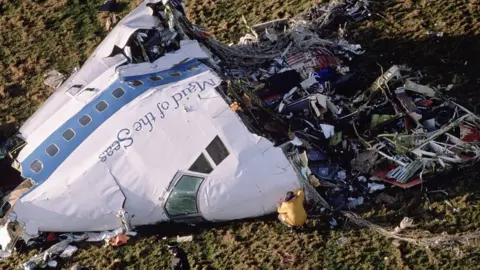 Getty Images Debris from the plane