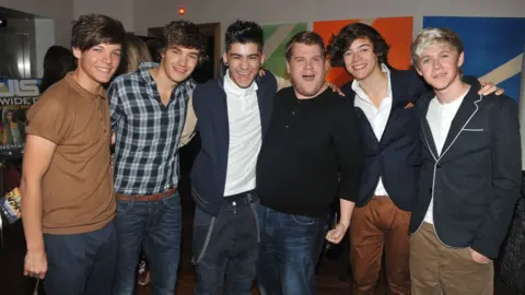 Getty Images James Corden with One Direction in 2011
