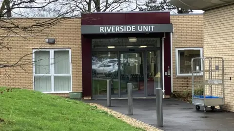 BBC Entrance to the Riverside unit showing double doors in a brick building
