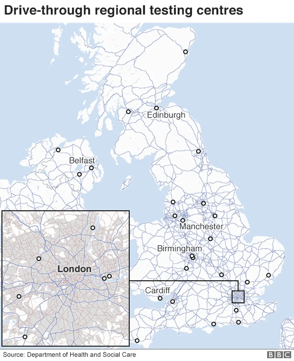 Drive-through regional test centres