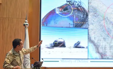 AFP Col Malki presented maps, photographs and video from Saturday's attacks