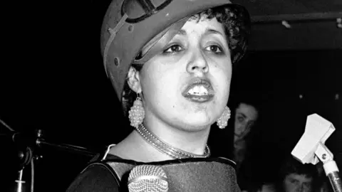 Getty Images Poly Styrene of punk band X-Ray Spex on stage in 1977