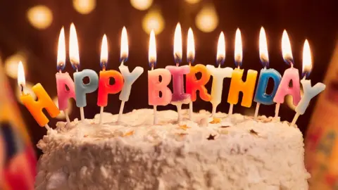 Getty Images Birthday cake with candles